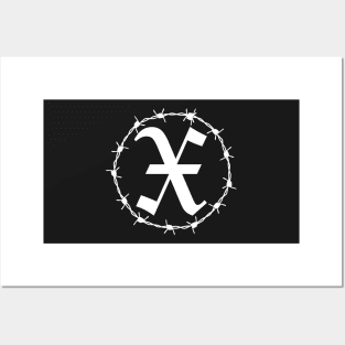 X Cross Saint Andrew Barbed Wire Gothic Posters and Art